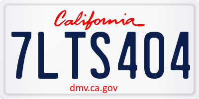 CA license plate 7LTS404