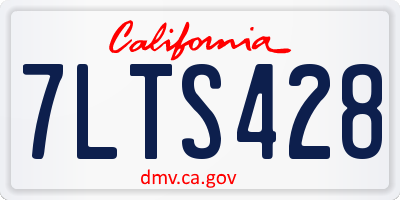 CA license plate 7LTS428