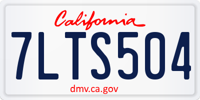 CA license plate 7LTS504