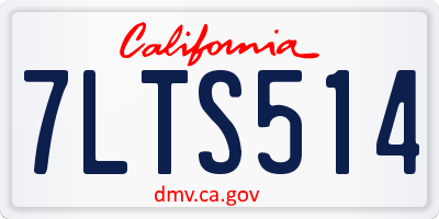 CA license plate 7LTS514