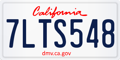 CA license plate 7LTS548