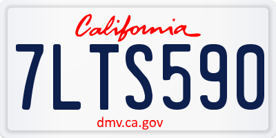 CA license plate 7LTS590
