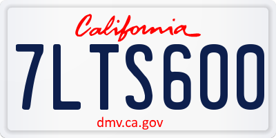 CA license plate 7LTS600
