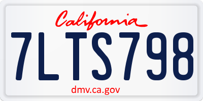 CA license plate 7LTS798