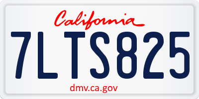 CA license plate 7LTS825