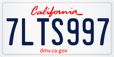 CA license plate 7LTS997