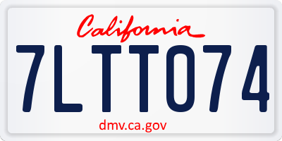 CA license plate 7LTT074