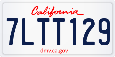 CA license plate 7LTT129