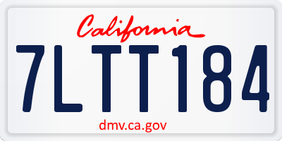 CA license plate 7LTT184