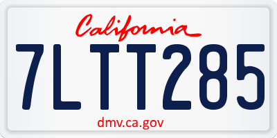 CA license plate 7LTT285