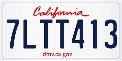 CA license plate 7LTT413