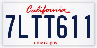 CA license plate 7LTT611