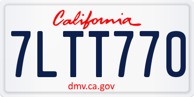 CA license plate 7LTT770