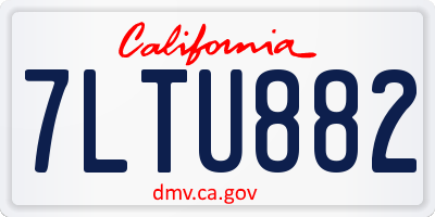 CA license plate 7LTU882