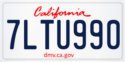 CA license plate 7LTU990