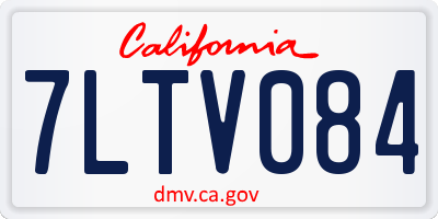 CA license plate 7LTV084