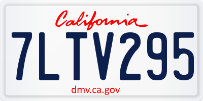 CA license plate 7LTV295