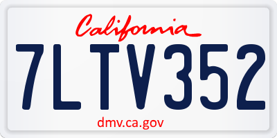 CA license plate 7LTV352