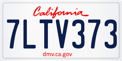 CA license plate 7LTV373
