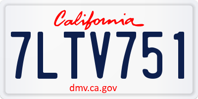 CA license plate 7LTV751