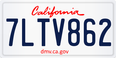 CA license plate 7LTV862