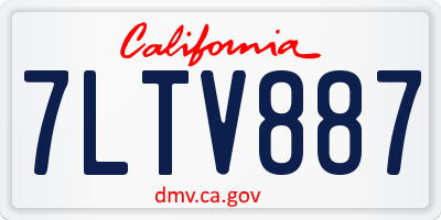 CA license plate 7LTV887