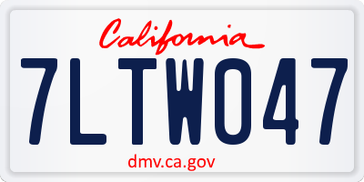 CA license plate 7LTW047