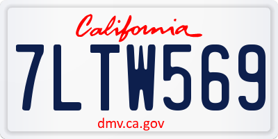 CA license plate 7LTW569