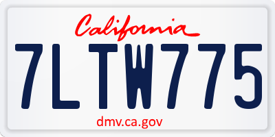 CA license plate 7LTW775
