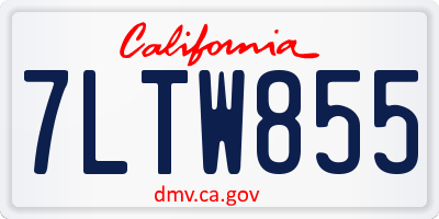 CA license plate 7LTW855