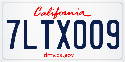 CA license plate 7LTX009