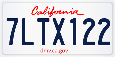 CA license plate 7LTX122