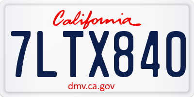 CA license plate 7LTX840