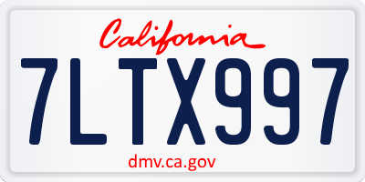 CA license plate 7LTX997