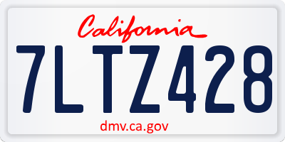 CA license plate 7LTZ428