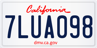CA license plate 7LUA098