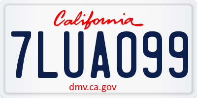 CA license plate 7LUA099