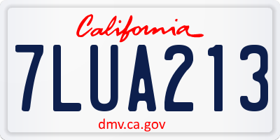 CA license plate 7LUA213