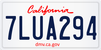CA license plate 7LUA294