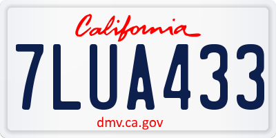 CA license plate 7LUA433