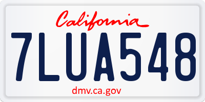 CA license plate 7LUA548