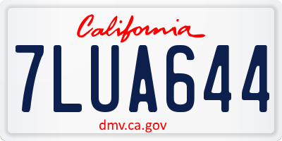 CA license plate 7LUA644