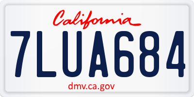 CA license plate 7LUA684
