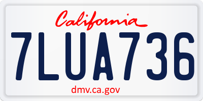 CA license plate 7LUA736