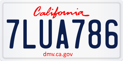 CA license plate 7LUA786