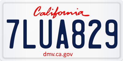 CA license plate 7LUA829