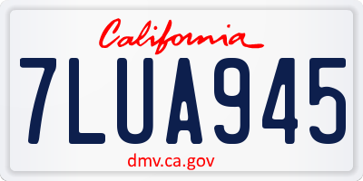 CA license plate 7LUA945