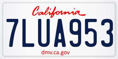 CA license plate 7LUA953