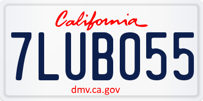 CA license plate 7LUB055