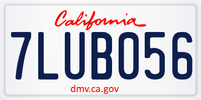 CA license plate 7LUB056